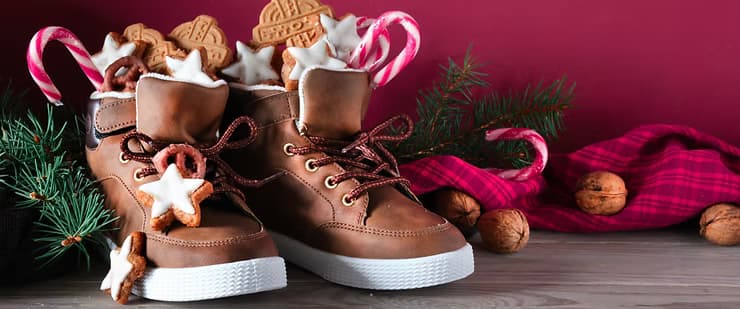 Shoes by the fireplace on Sinterklaasavond